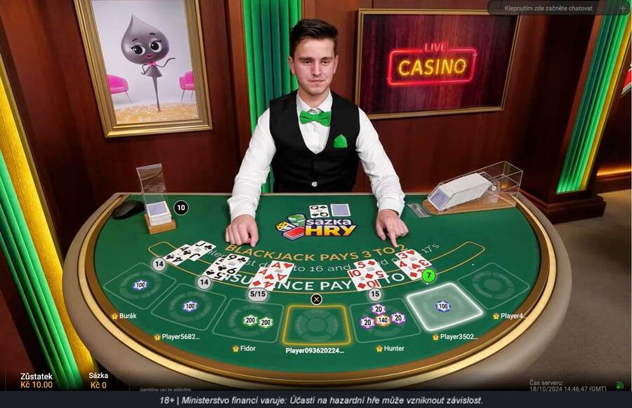 Sazka live casino blackjack