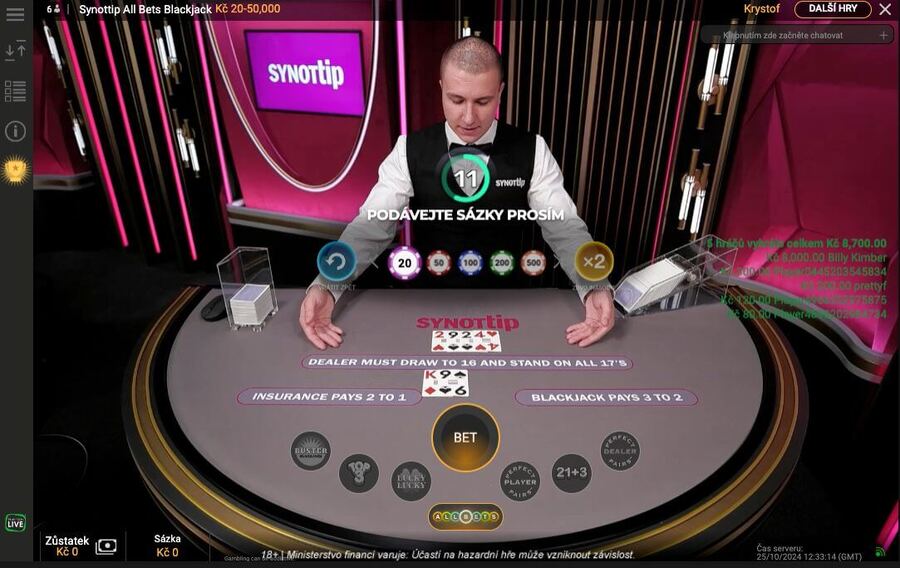 Live casino blackjack