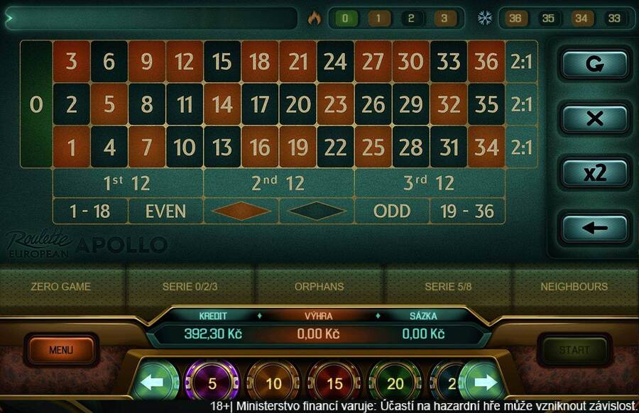 Apollo Games online ruleta