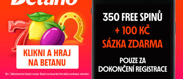 350 free spinů pro nové hráče + sázka zdarma