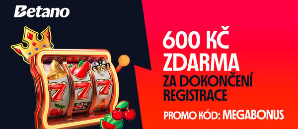 Aktuální hodnota bonusu za registraci v Betanu je 600 Kč