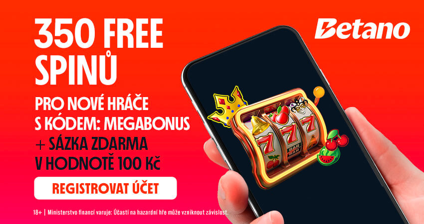 Betano bonus 350 free spinů