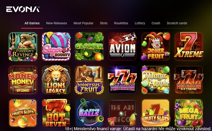 Evona Games – recenze výrobce online casino her