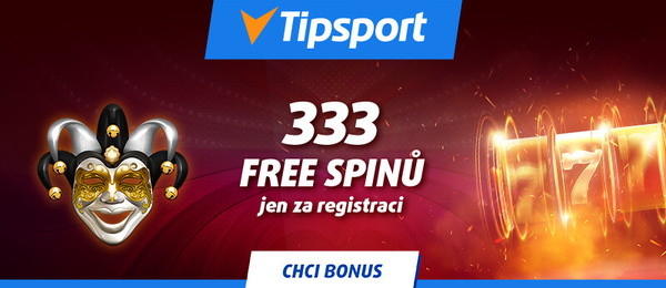 Tipsport 333 free spinů zdarma za regstraci pro nové hráče