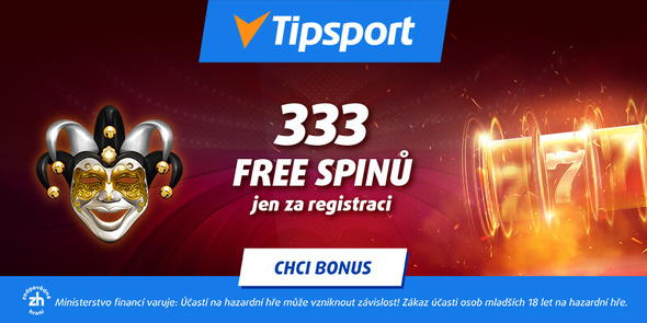 Tipsport 333 free spinů zdarma za regstraci pro nové hráče