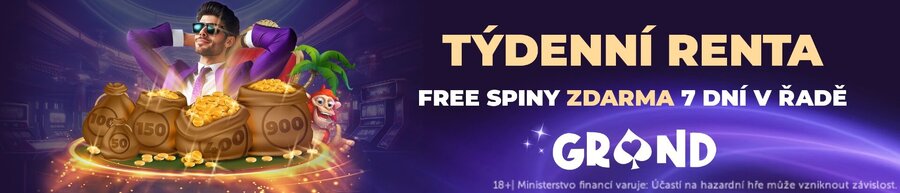 Získejte týdenní free spinovou rentu u casina Grandwin