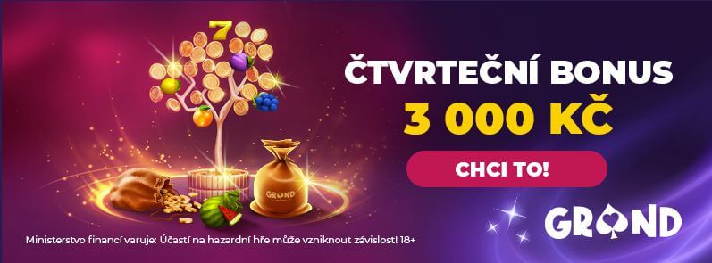 Čtvrteční bonus 3 000 Kč Grandwin