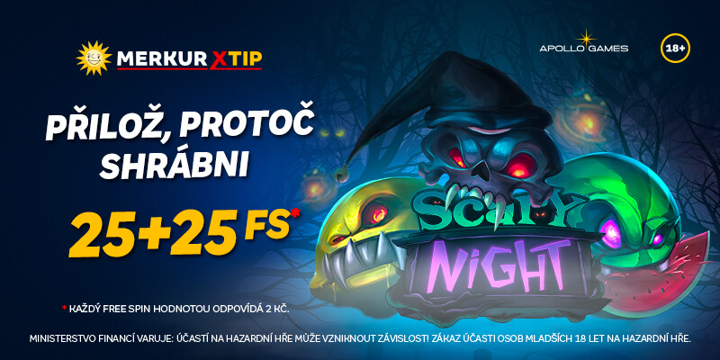 Scary Night u MerkurXtip casina přináší 50 free spinů