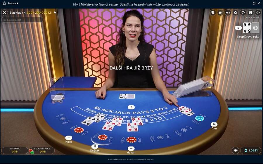 Live blackjack dealer