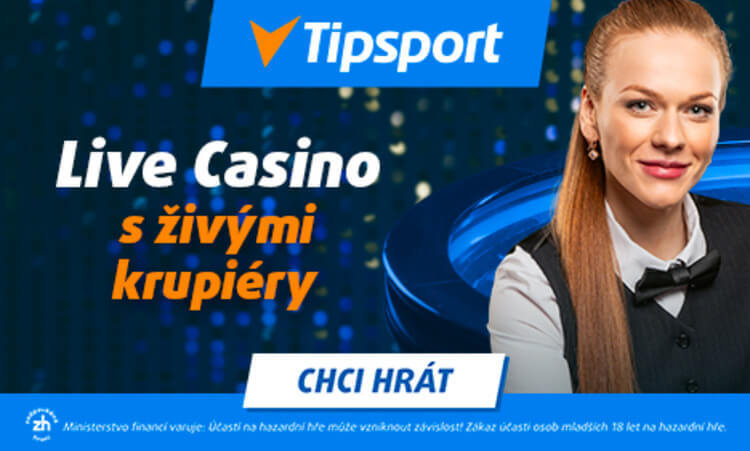 Live casino Tipsport živým přenosem přenáší vaši hru do libovolného zařízení