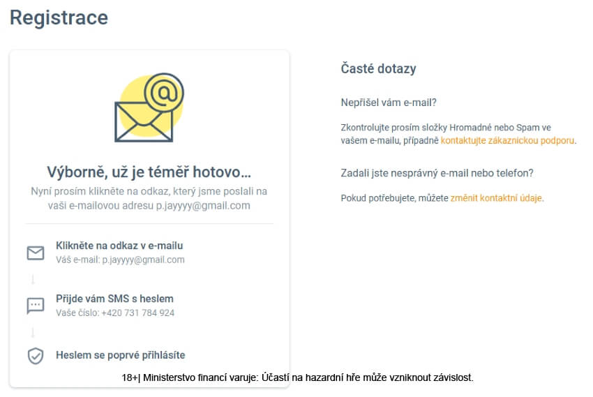 Maxa (Korunka) ověření emailové adresy